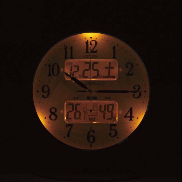 シチズン 温湿度計付電波掛時計（自動点灯ライト付） 4FY620-006  の商品画像